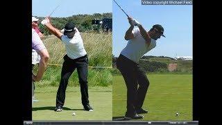 Jon Rahm golf swing  Long Iron faceon amp downtheline July 2017 [upl. by Eras]