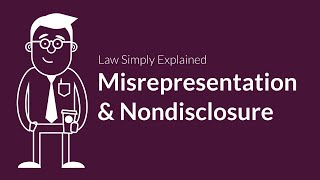 Misrepresentation and Nondisclosure  Contracts  Defenses amp Excuses [upl. by Eceinhoj]