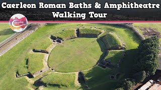 CAERLEON ROMAN BATHS amp AMPHITHEATRE WALES  Walking Tour  Pinned on Places [upl. by Adle]