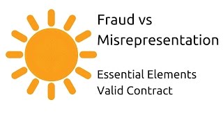 Fraud vs Misrepresentation  Other Essential Elements of a Valid Contract  CA CPT  CS amp CMA [upl. by Johns]